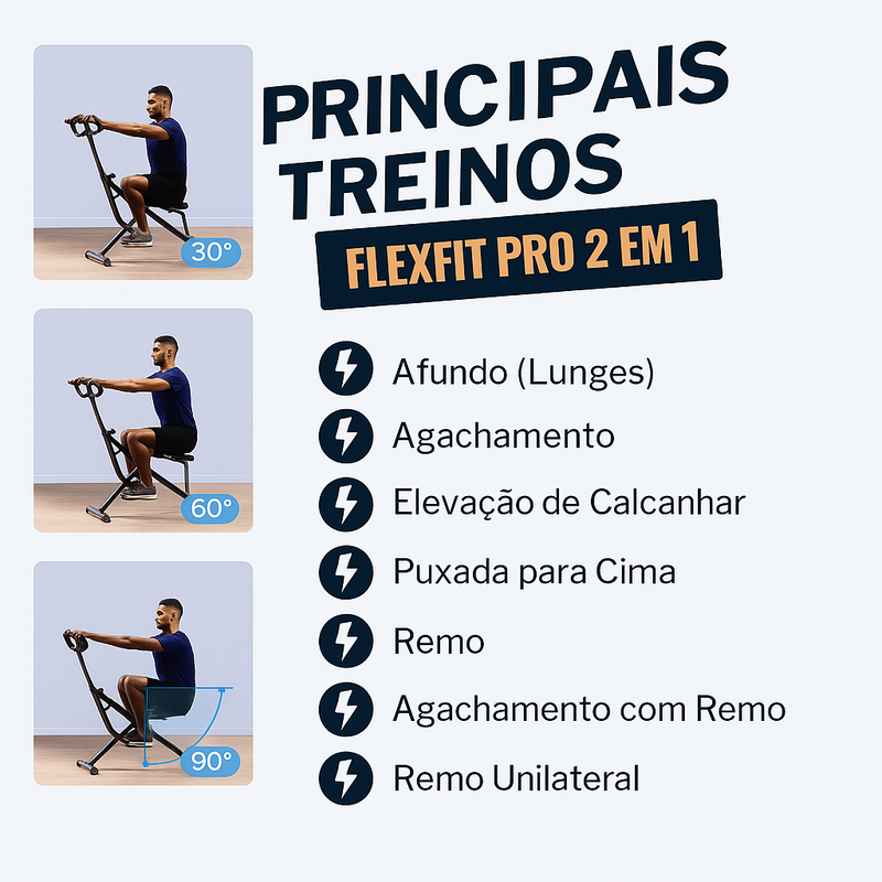 FlexFit Pro 2 em 1 - Equipamento Completo para Glúteos e Pernas