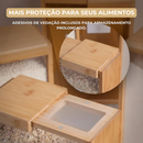 Kit 5 Dispenser Herméticos de Bambu 3L - ULTIMO DIA DE PROMOÇÃO