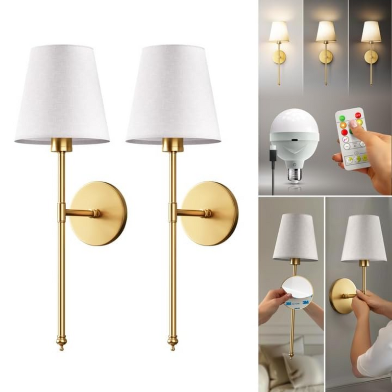 Conjunto de 2 Luminarias Arandelas Sem Fio
